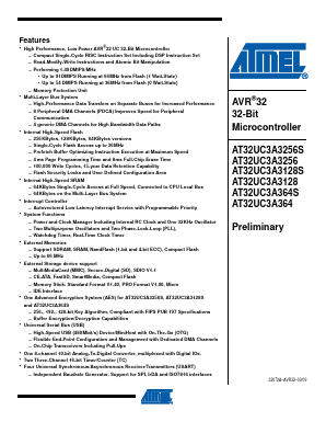 AT32UC3A3128-ALUR Datasheet PDF Atmel Corporation