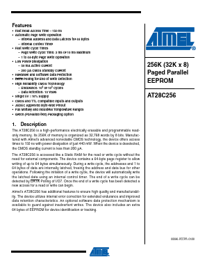 AT28C256E Datasheet PDF Atmel Corporation