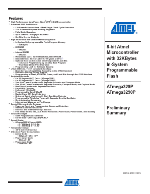 ATMEGA3290P-20MN Datasheet PDF Atmel Corporation