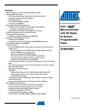 AT90PWM1-16SU Datasheet PDF Atmel Corporation