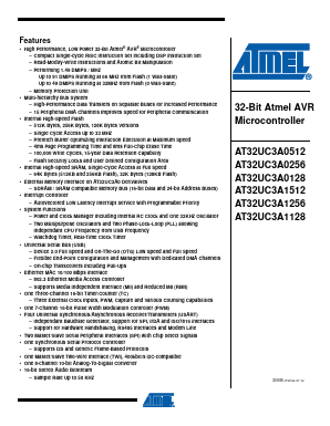 AT32UC3A0512-CTUR Datasheet PDF Atmel Corporation
