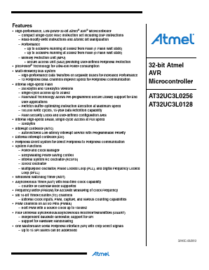 AT32UC3L0128-AUT Datasheet PDF Atmel Corporation