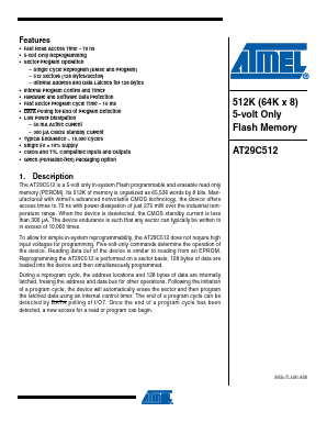 AT29C512-70 Datasheet PDF Atmel Corporation
