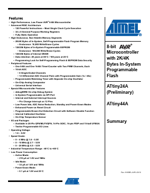 ATTINY24A-MU_ Datasheet PDF Atmel Corporation