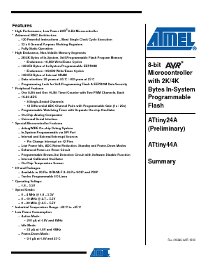 ATTINY44A_08 Datasheet PDF Atmel Corporation