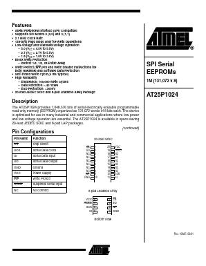 AT25P1024C1-10CI-1.8 Datasheet PDF Atmel Corporation