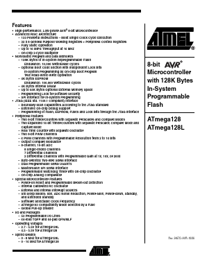 ATEMGA128L Datasheet PDF Atmel Corporation