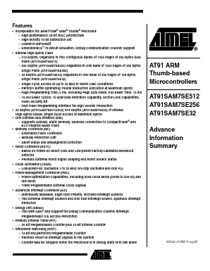 AT91SAM7SE32-CJ Datasheet PDF Atmel Corporation
