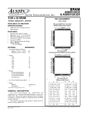 AS8S512K32A Datasheet PDF Austin Semiconductor
