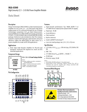 MGA-43040-BLKG Datasheet PDF Avago Technologies