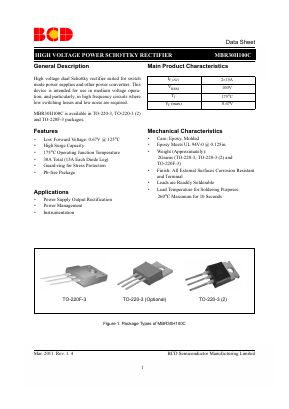 MBR30H100CT-E1 Datasheet PDF BCD Semiconductor