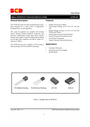 AS78L05M-G1 Datasheet PDF BCD Semiconductor