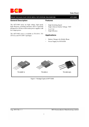 APT13005TF-E1 Datasheet PDF BCD Semiconductor