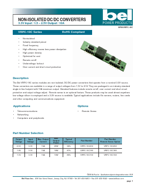 VRPC-10C150 Datasheet PDF Bel Fuse Inc.