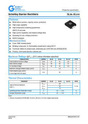 SL38 Datasheet PDF Galaxy Semi-Conductor