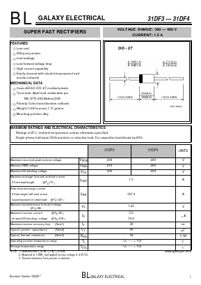 31DF3 Datasheet PDF Galaxy Semi-Conductor