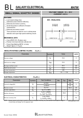 MA700 Datasheet PDF Galaxy Semi-Conductor