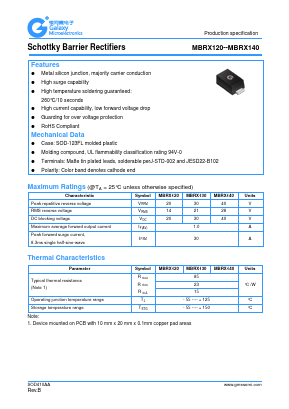 MBRX130 Datasheet PDF Galaxy Semi-Conductor