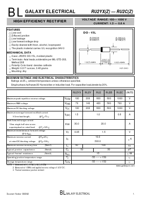 RU2Y Datasheet PDF Galaxy Semi-Conductor