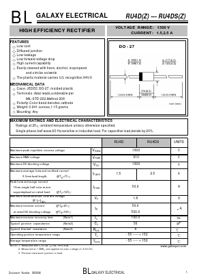 RU4DSZ Datasheet PDF Galaxy Semi-Conductor