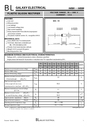 1N5397 Datasheet PDF Galaxy Semi-Conductor