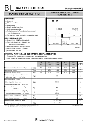 BY252 Datasheet PDF Galaxy Semi-Conductor