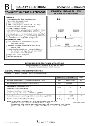 BZW04-110 Datasheet PDF Galaxy Semi-Conductor