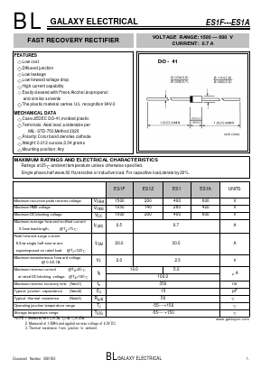 ES1F Datasheet PDF Galaxy Semi-Conductor