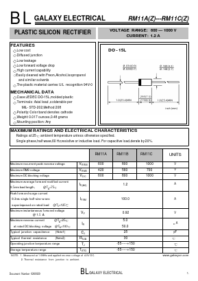 RM11A Datasheet PDF Galaxy Semi-Conductor