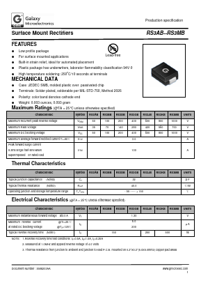 RS3AB Datasheet PDF Galaxy Semi-Conductor