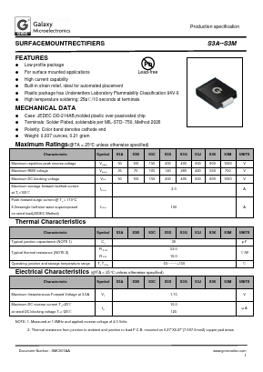 S3A Datasheet PDF Galaxy Semi-Conductor