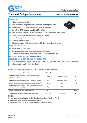 SMCJ10 Datasheet PDF Galaxy Semi-Conductor