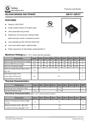 DB151 Datasheet PDF Galaxy Semi-Conductor