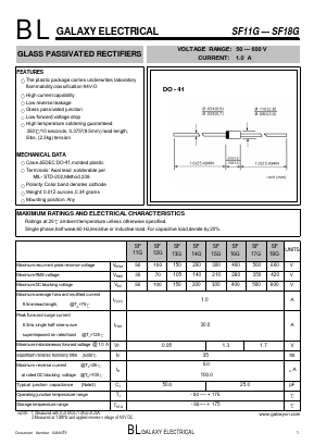 SF13G Datasheet PDF Galaxy Semi-Conductor