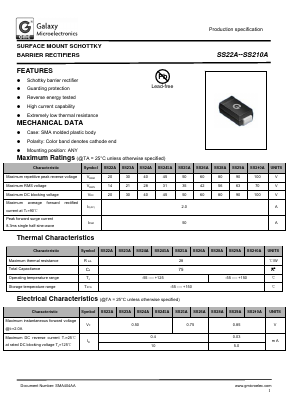 SS210A Datasheet PDF Galaxy Semi-Conductor