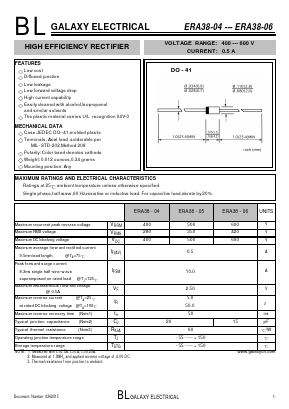 ERA38-06 Datasheet PDF Galaxy Semi-Conductor