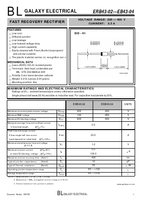 ERB43-04 Datasheet PDF Galaxy Semi-Conductor