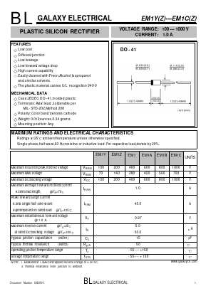 EM1 Datasheet PDF Galaxy Semi-Conductor