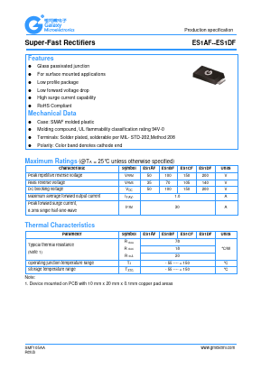 ES1CF Datasheet PDF Galaxy Semi-Conductor