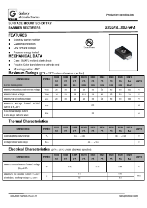 SS25FA Datasheet PDF Galaxy Semi-Conductor