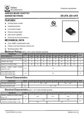 SS16FA Datasheet PDF Galaxy Semi-Conductor