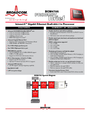 BCM4705 Datasheet PDF Broadcom Corporation