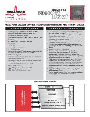 BCM5424 Datasheet PDF Broadcom Corporation