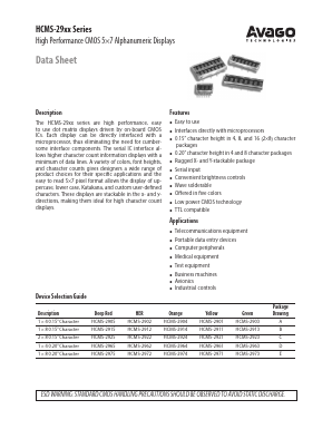 HCMS-29XX Datasheet PDF Broadcom Corporation