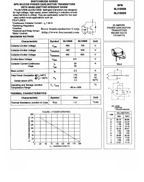 MJ10008 Datasheet PDF Boca Semiconductor