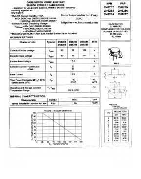 2N6282 Datasheet PDF Boca Semiconductor