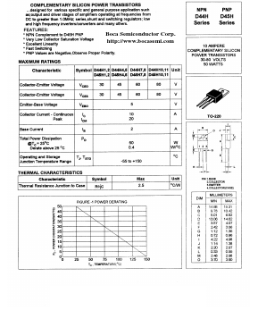 D45H Datasheet PDF Boca Semiconductor
