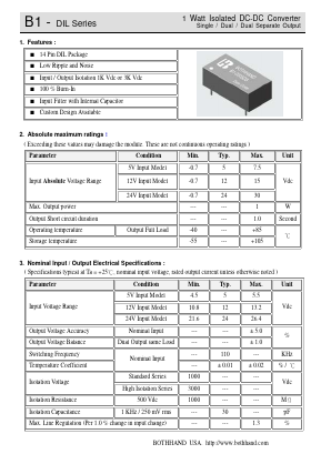 B1-1212DS Datasheet PDF Bothhand USA, LP.