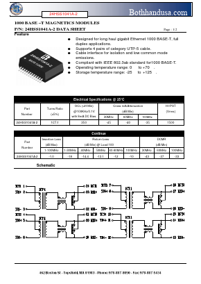 24HSS1041A-2 Datasheet PDF Bothhand USA, LP.