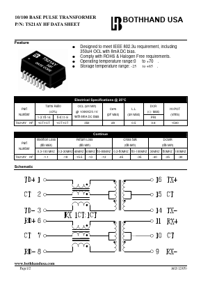 TS21AYHF Datasheet PDF Bothhand USA, LP.